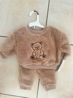 Cat and Jack Cozy Brown Teddy Fleece Baby Matching Set